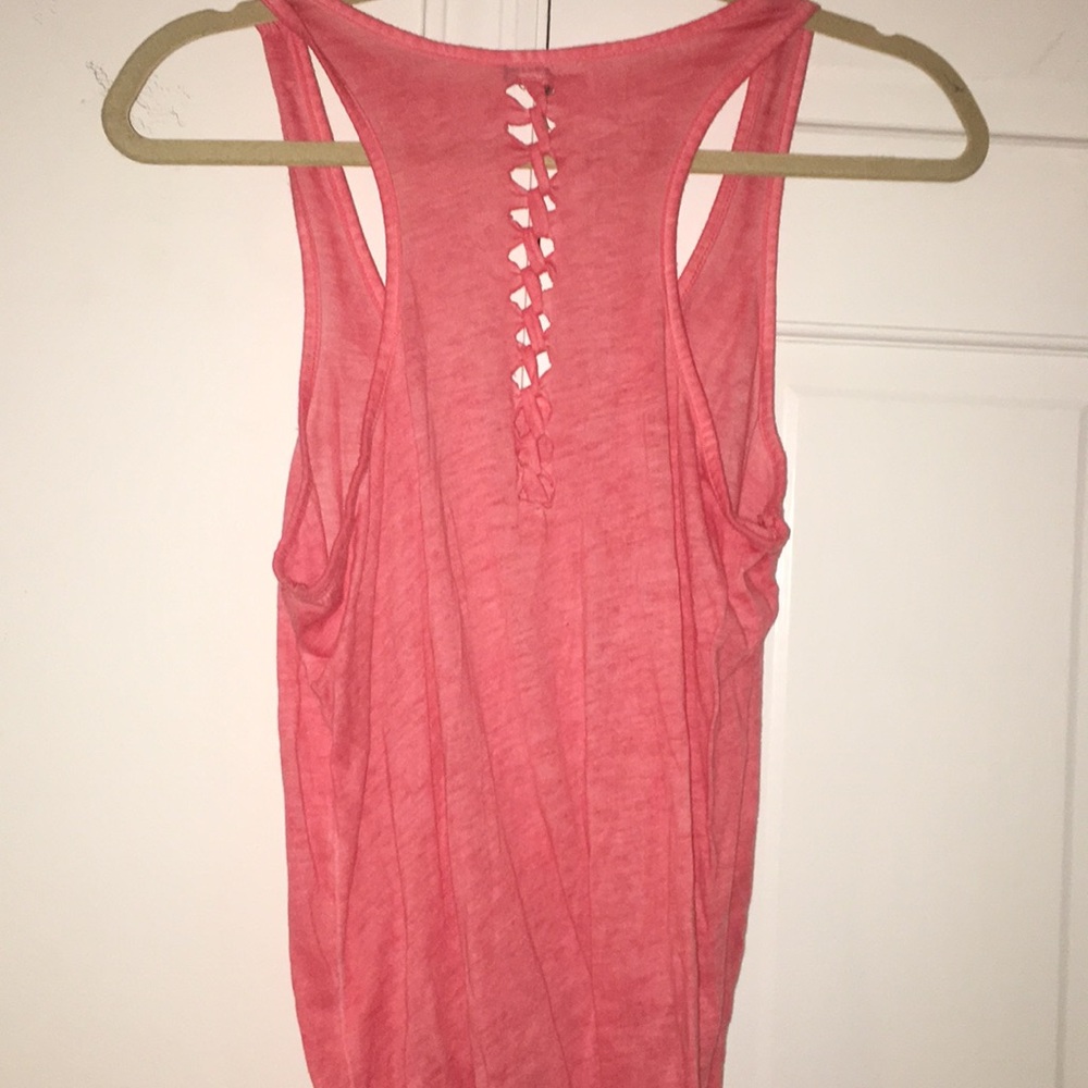 Coral/pink tank with detailed back